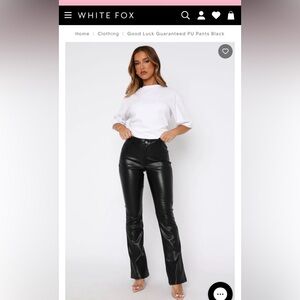 good luck guaranteed pu pants white fox